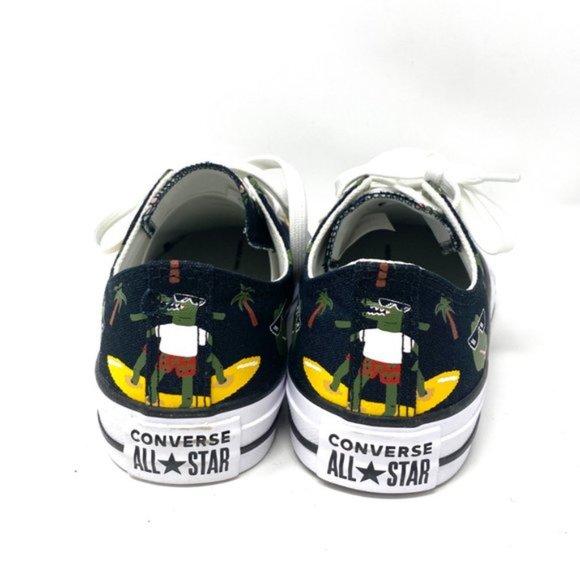 CONVERSE 671293F CTAS OX Croco Furf Black Canvas Unique Women's Low Top Sneakers - Picture 9 of 10